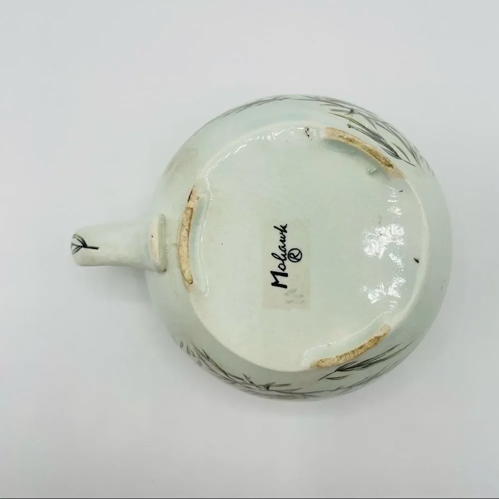 Vintage Ceramic Hand Painted Lion Open Sugar Bowl